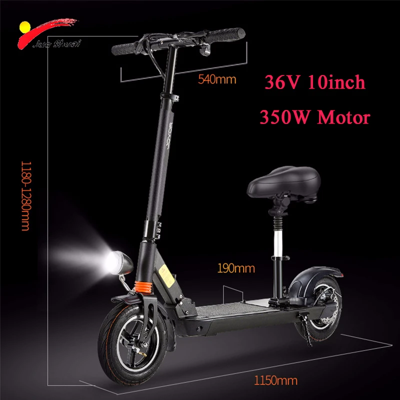 JS 36V 350W 10inch Off Road Electric Scooter Powerful Brushless Motor Foldable Suitable For Unisex