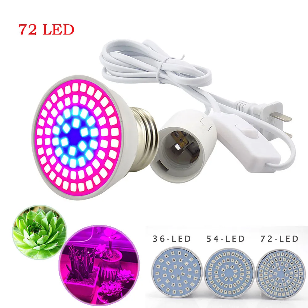 36/54/72 Led Grow Light Plant Growing Lights Lamp For Plants With E27