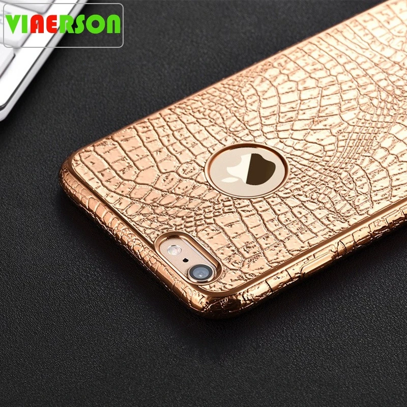 New Luxury 3D Crocodile Snake Print Plating Case For iPhone 7 6 6s S Plus 5 5S SE Ultra Thin TPU Soft Silicone phone Back Cover |