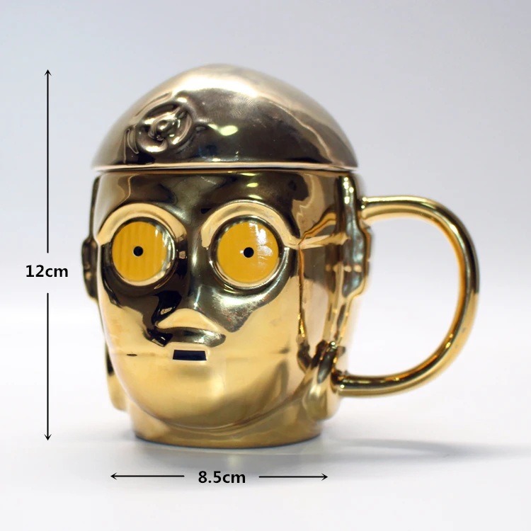 OUSSIRRRO Star Wars кружка BB8 C-3PO 3D чашка для кофейных напитков с крышкой с ложкой высокотемпературное производство керамики детский подарок