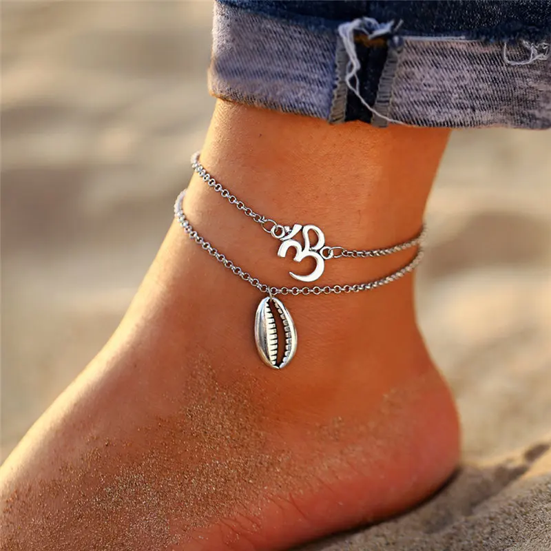 IF ME BOHO Многослойные браслеты на ногу с животными для женщин Винтажный серебряный цвет черепаха раковина пляж лодыжки браслет на ногу модные украшения - Окраска металла: FDY1781