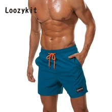 LOOZYKIT летние пляжные быстросохнущие шорты с карманами прямые мужские повседневные шорты на шнурке мужские большие размеры нейлоновые бермуды masculina
