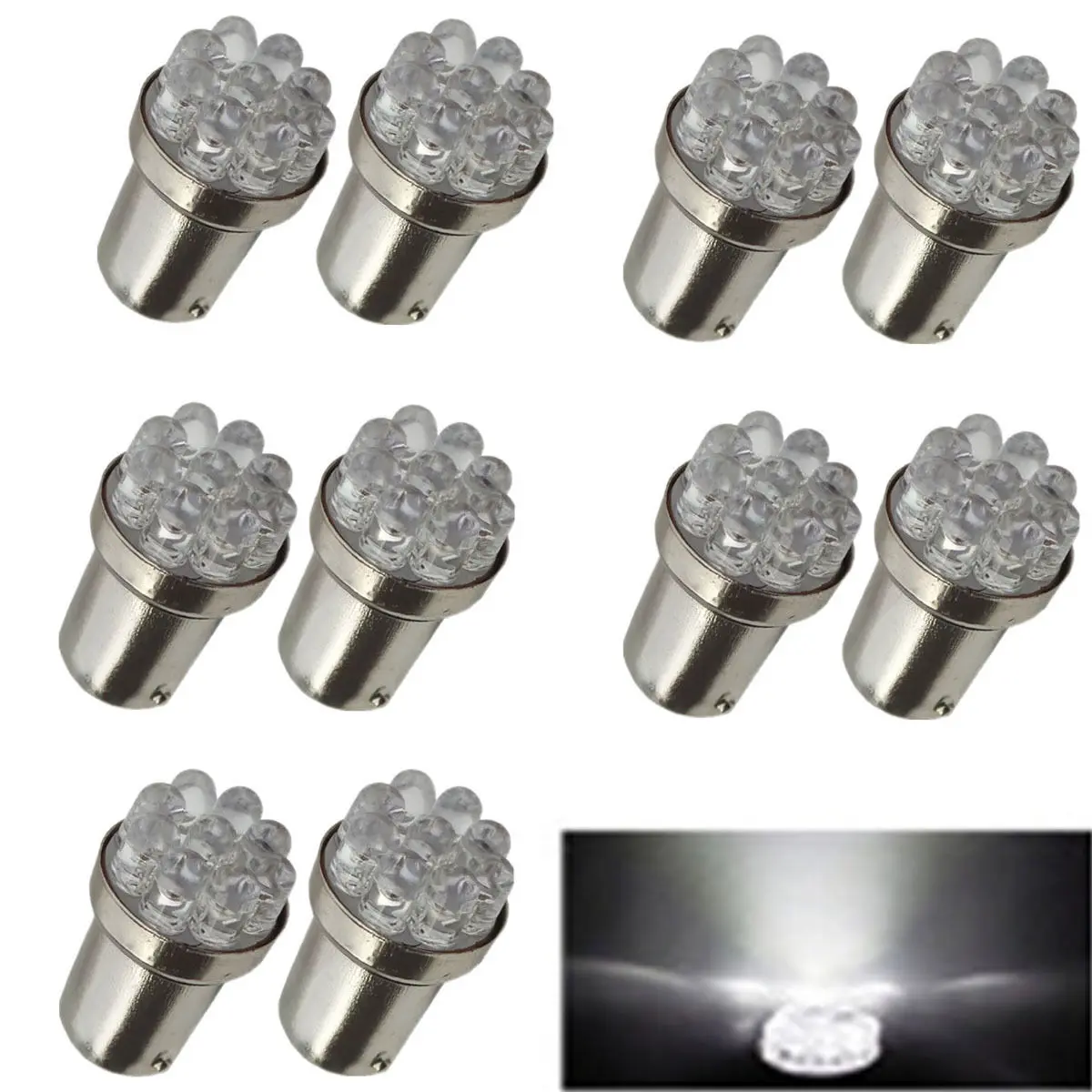 10PCS 1156 382 BA15S 343 P21W 9 LED CAR TURN SIGNAL REVERSE BACK LIGHT