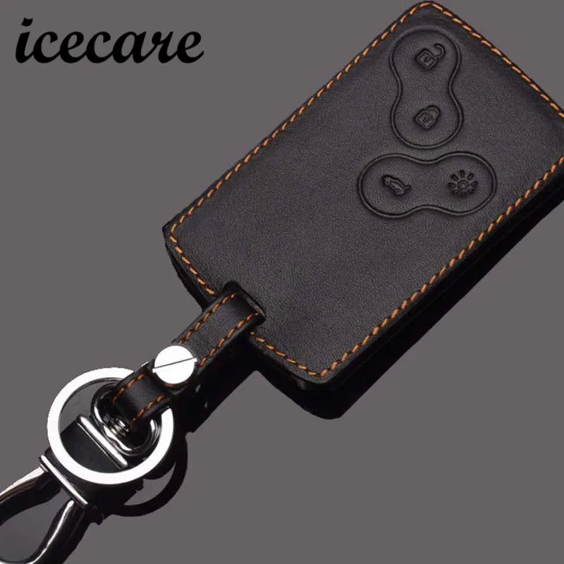 Icecare Leather Keyring Key Holder For Renault Koleos Laguna Megane Sandero Scenic Captur Clio Duster For