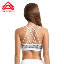 Syprem Спортивный топ для женщин бюстгальтер для фитнеса бюстгальтер Для женщин рок текстуры печати бюстгальтер для фитнеса Перекрещенные ремешки противоударный мягкий спортивный бюстгальтер для бега йоги 1FT0024
