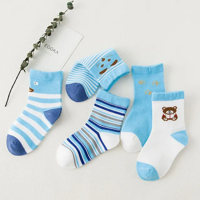 5 Pairs Socks Set Animal Kids Soft Sock Baby Boy Girl Cotton Sockin