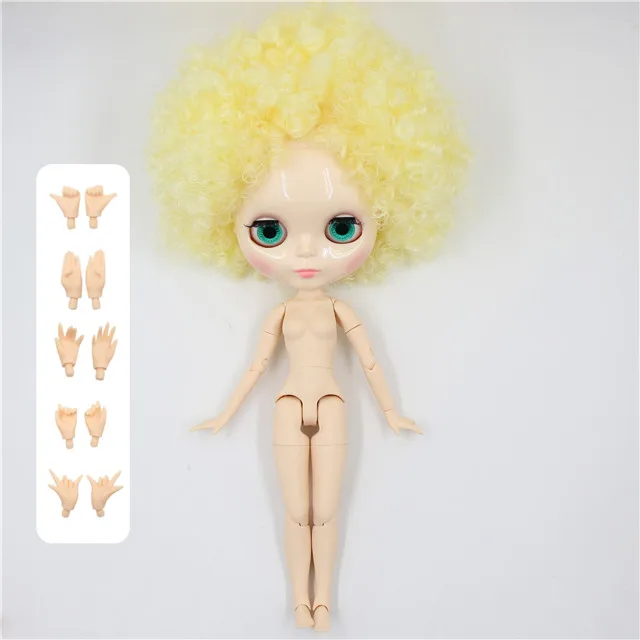 doll with hand A ICY Fortune Days factory blyth doll 1/6 bjd белая кожа суставы тела Afor волосы желтые волосы BL288 голые куклы - Цвет: doll with hand A
