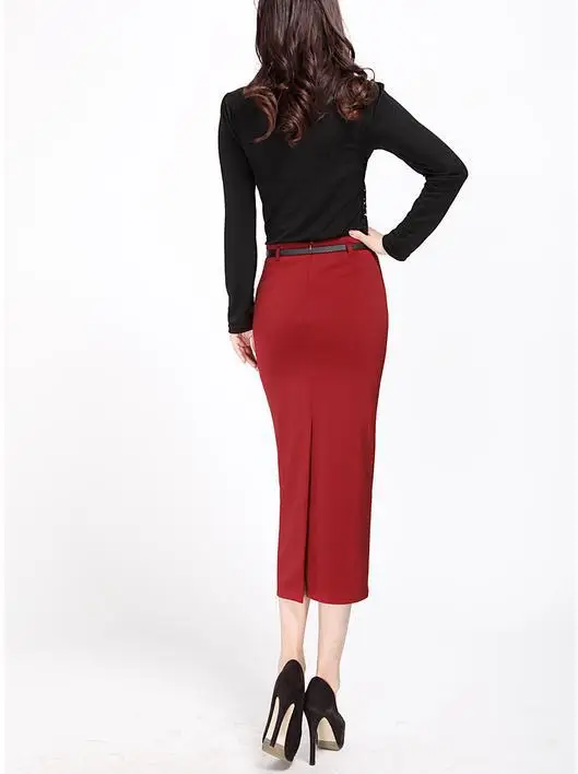 Новая весенняя зимняя женская тонкая юбка-карандаш, подчеркивает бедра, высокая талия ol профессиональная длинная юбка
