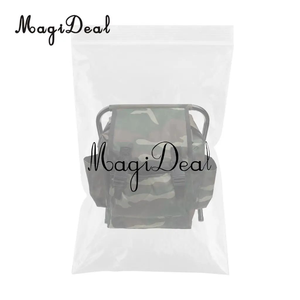 MagiDeal 2 in 1 Oxford Cloth Fishing Stool Tackle Backpack Foldable Seat Camping Hunting Rucksack wear-resistance fishing Tool
