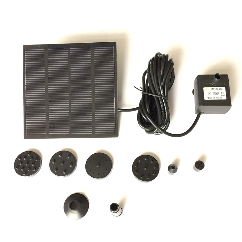 Solar Water Panel 7V / 1.2W Power Fountain Pump Kit Pool Garden Pond Submersible Watering 180L/H