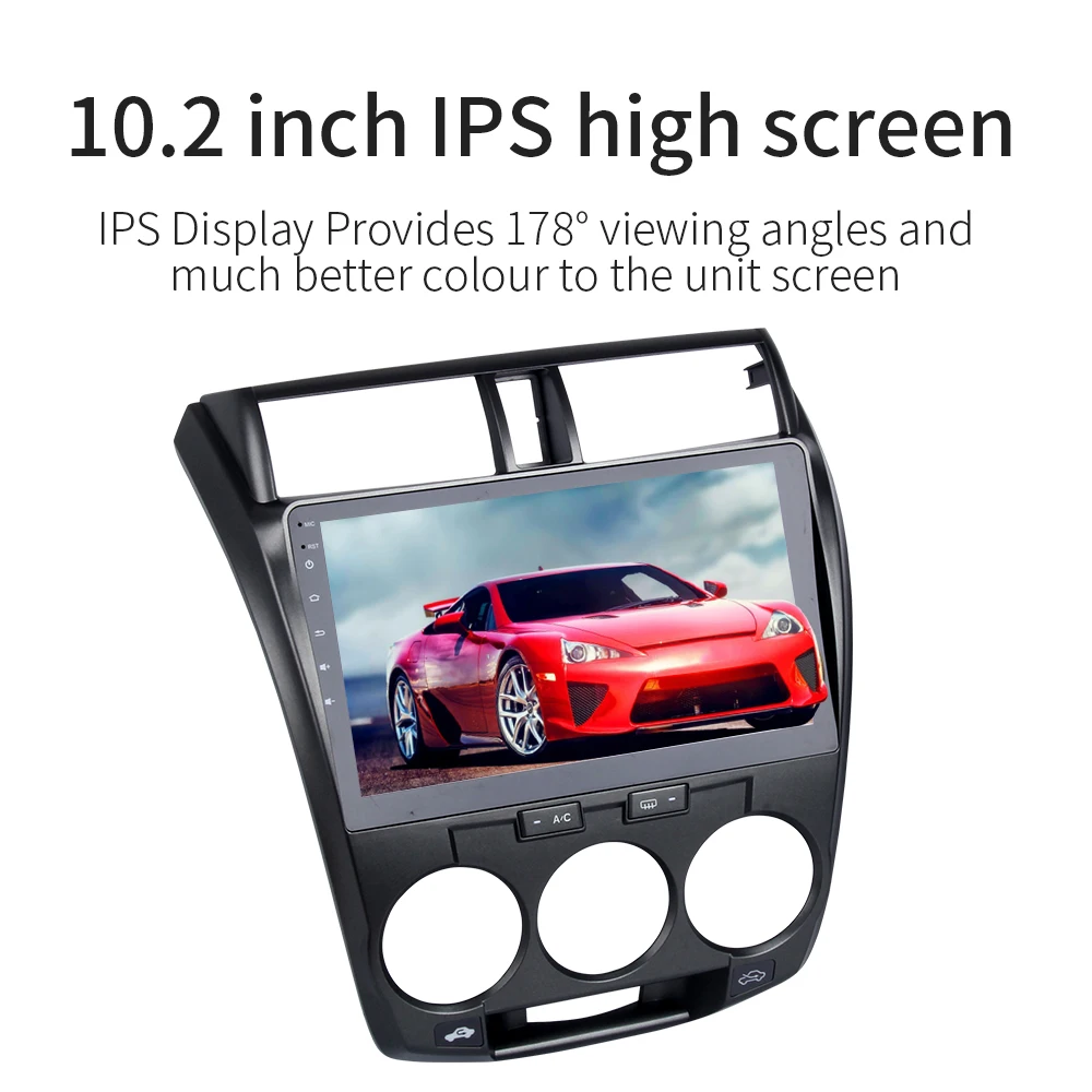 Discount 10.2"  Car multimedia player Radio head unit for Honda City 2008-2012 Android 8.0 Head Unit 4G+32G Octa Core PX5 Car Radio 1