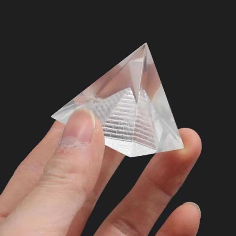 1pc 40*40mm New Egyptian Clear Crystal Quartz Pyramid Home Desk Decoration Gift