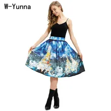 W-Yunna рождественские Женские Плиссированные Миди юбки Harajuku уличная высокая талия эластичная лента женские Saias Modis юбки женские