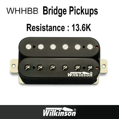 Гитарные звукосниматели, оригинальные звукосниматели Wilkinson Alnico V Humbucker, звукосниматели с одной катушкой, металлические звукосниматели rock, сделанные в Корее - Цвет: WHHBB Bridge Black