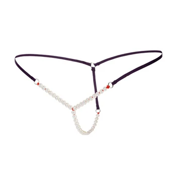 

Sexy Women Thongs and G Strings Ladies Pearl Thong G-String Panties