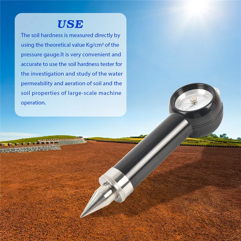 Soil Hardness Tester Penetrometer Sclerometer Durometer Inspecting Hardness Analyzer Portable Pointer Type Soil Different Depth (4)