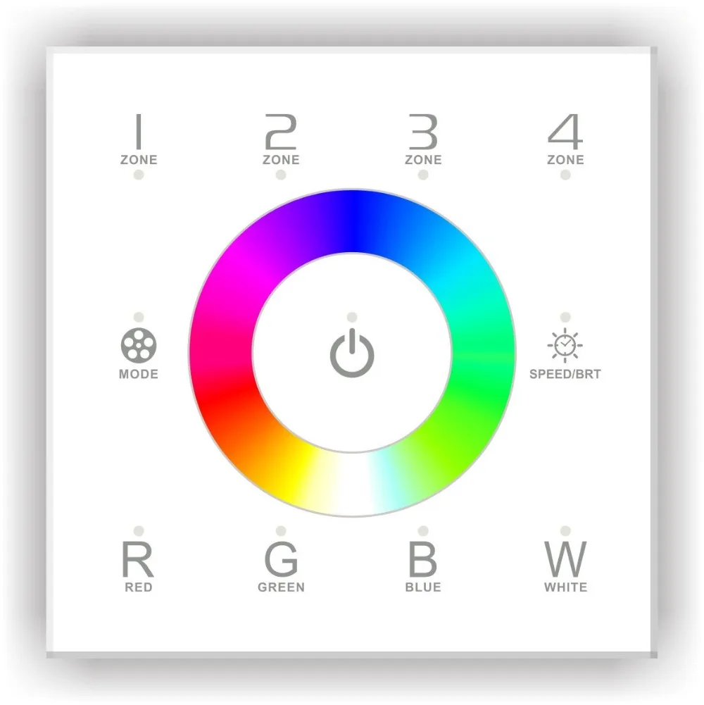 

D8;Multi-zone DMX512 led RGBW touch master controller;DC12-24V input;4 Zones control;DMX512 signal output