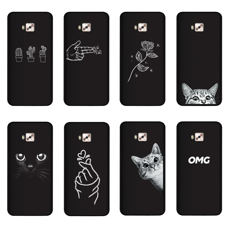

QAQsam Soft Silicone For Asus Zenfone 4 Selfie Pro ZD552KL Case Cover Painting Matte Phone For Asus ZD552KL Cases Funda