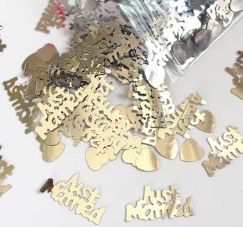 

Wedding reception table scatter decoration JUST MARRIED Confetti Gold red silver 50g 30*15mm