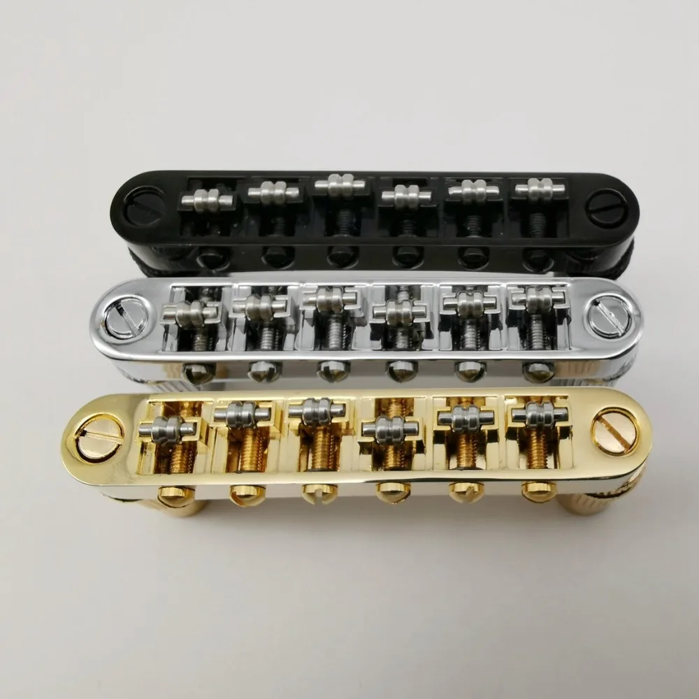 1 компл. Хром серебро золото РОЛИК седло Tune-O-Matic электрогитара мост для LP SG электрогитары(BM003) Сделано в Корее