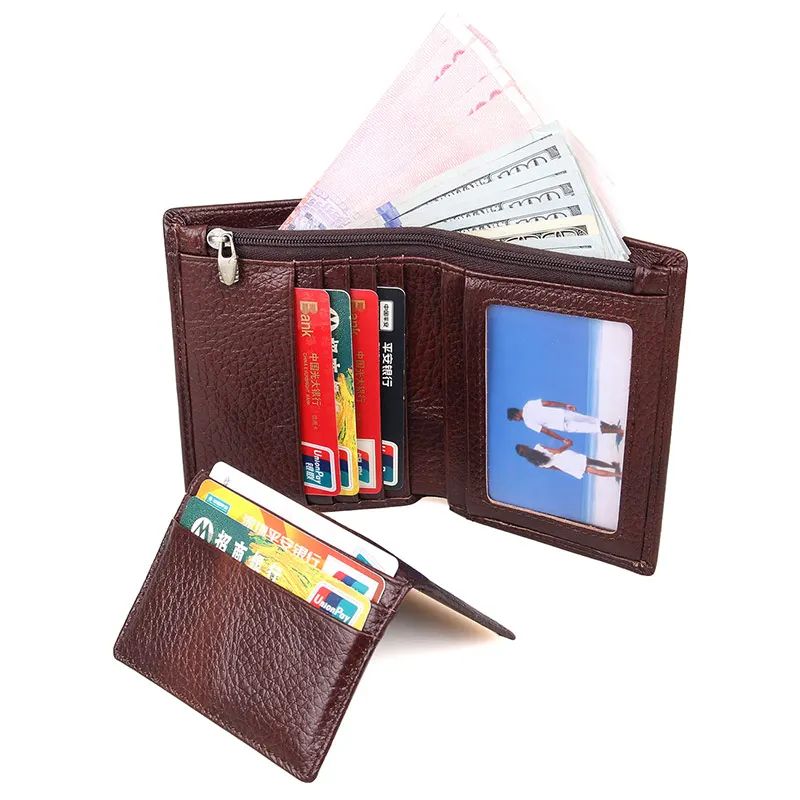 

J.M.D Genuine Leather Fashion Men's Wallet Card Holder Money Holder Coffee R-8142-2C