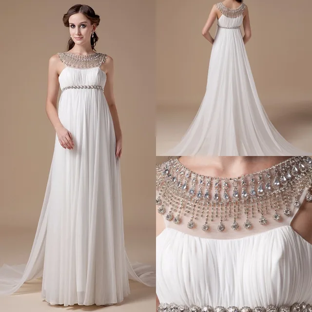 2016 Empire Maternity Wedding Dresses Real Photos Reception Chiffon 2016 Empire Maternity Wedding Dresses Real Photos Reception Chiffon Bridal Gowns For Pregnant Women Crystals Elegant