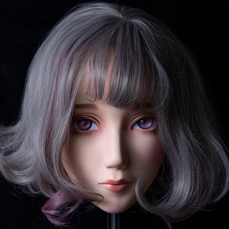 

(LiLi Mask-30) Sweet Girl Resin Half Head Customize Cosplay Japanese Role Play Anime Silicone Kigurumi Mask Crossdresser Doll