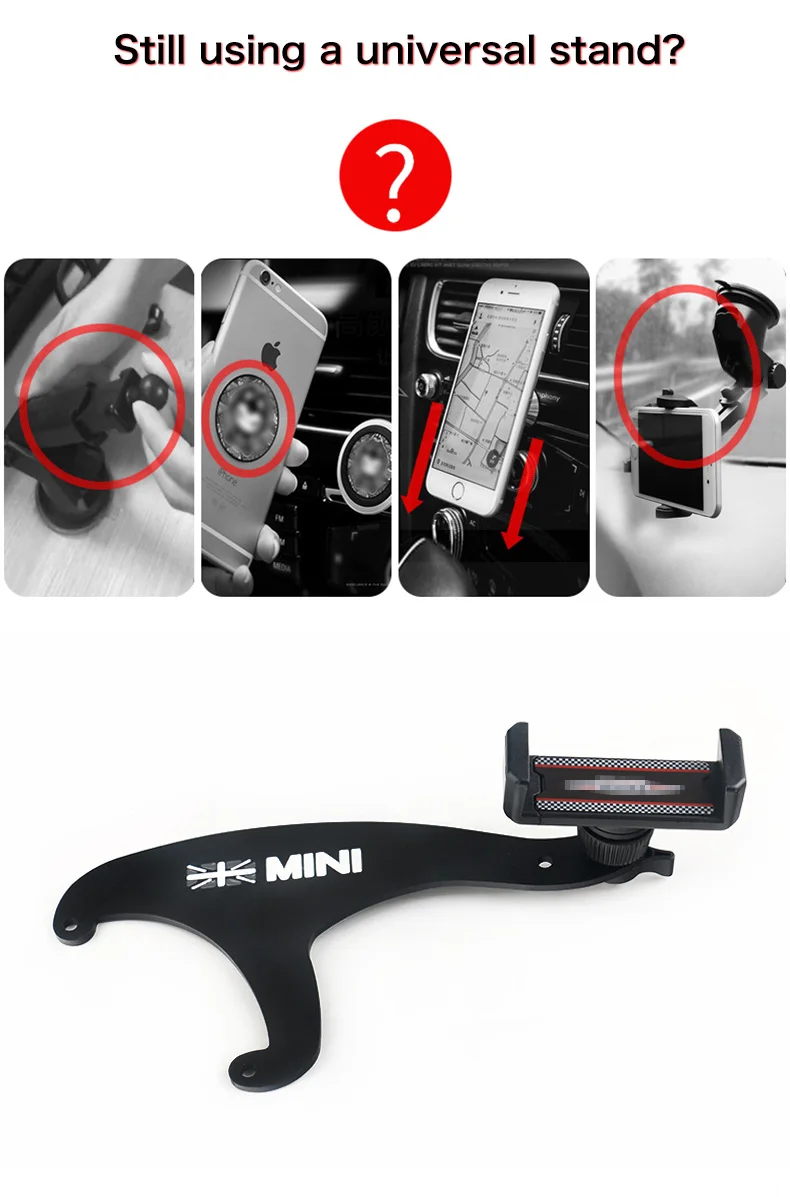 Airspeed Gray Union Jack Bracket Car Steering Wheel Phone Mount Mobile Phone Holder for Mini Cooper Countryman F60 Accessories   (2)