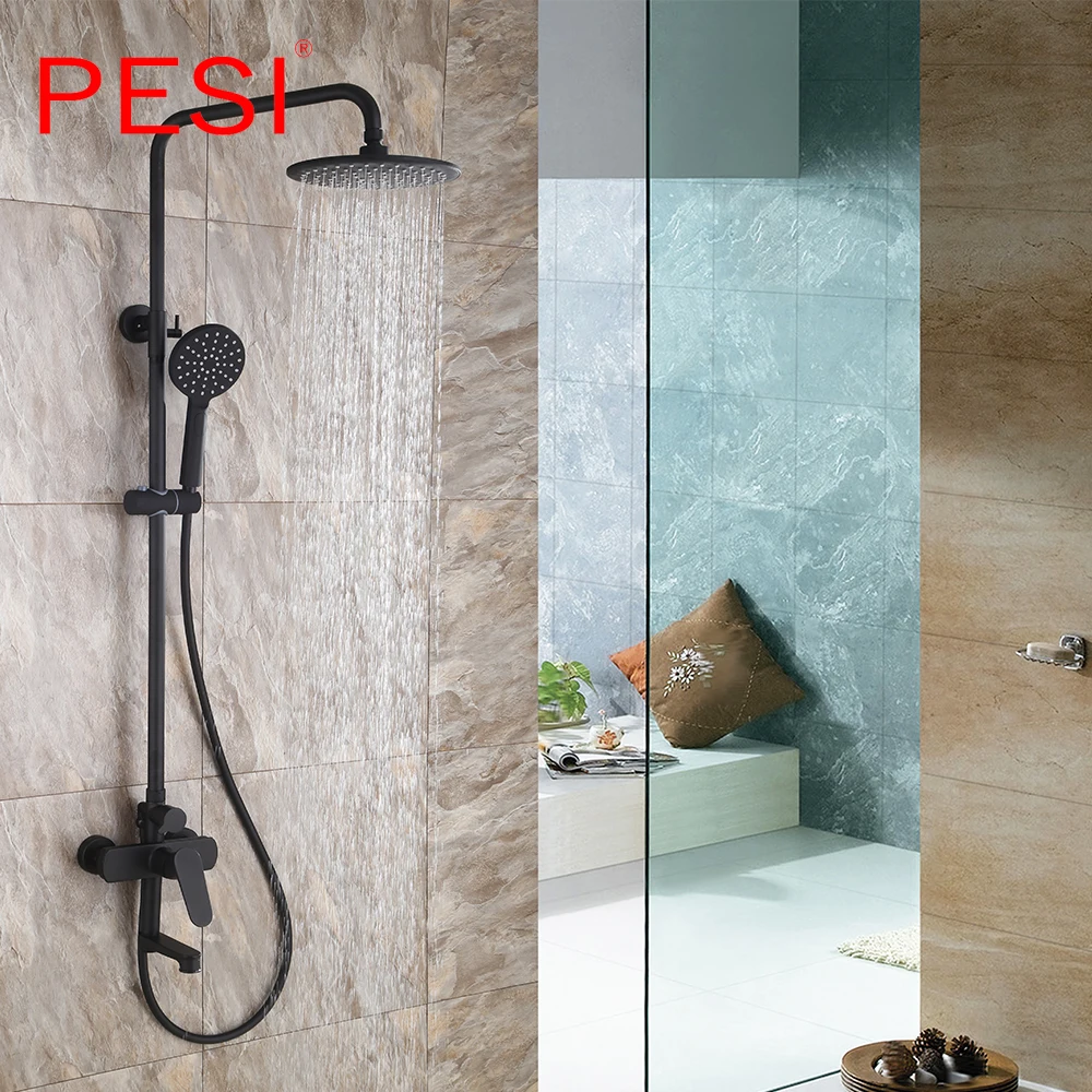 Wholesale Luxury 1 set Bathroom Rainfall Shower Faucet Set Mixer Tap