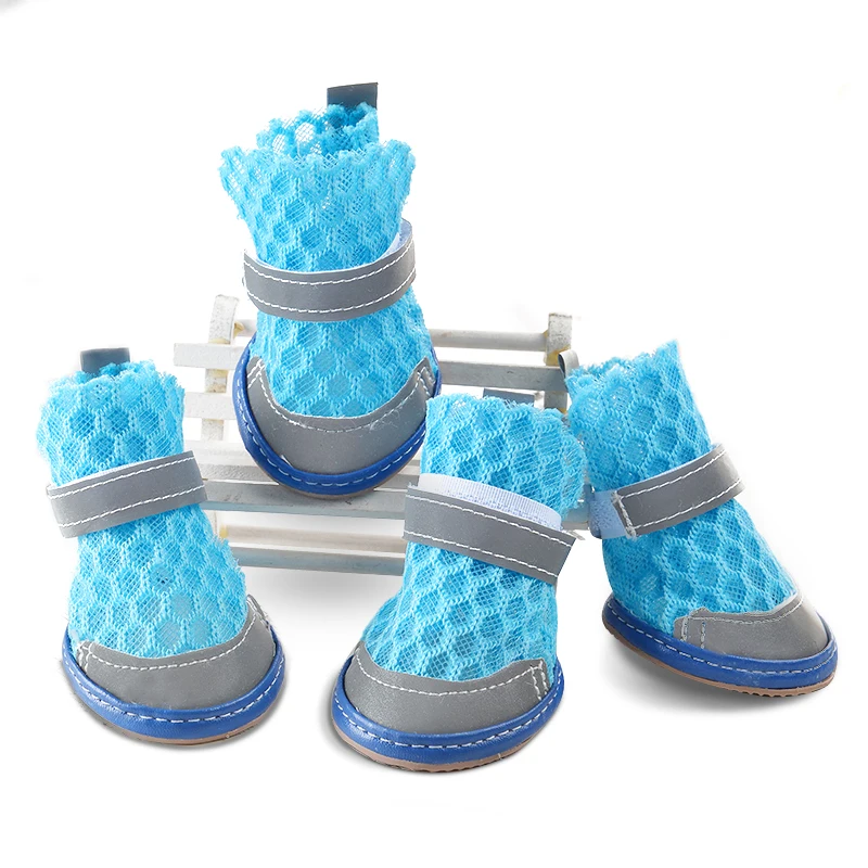 Dog Boots Small Dog Shoes Mesh Summer Booties For Dogs Anti Slip Pet Breathable Shoes Puppy Sneakers