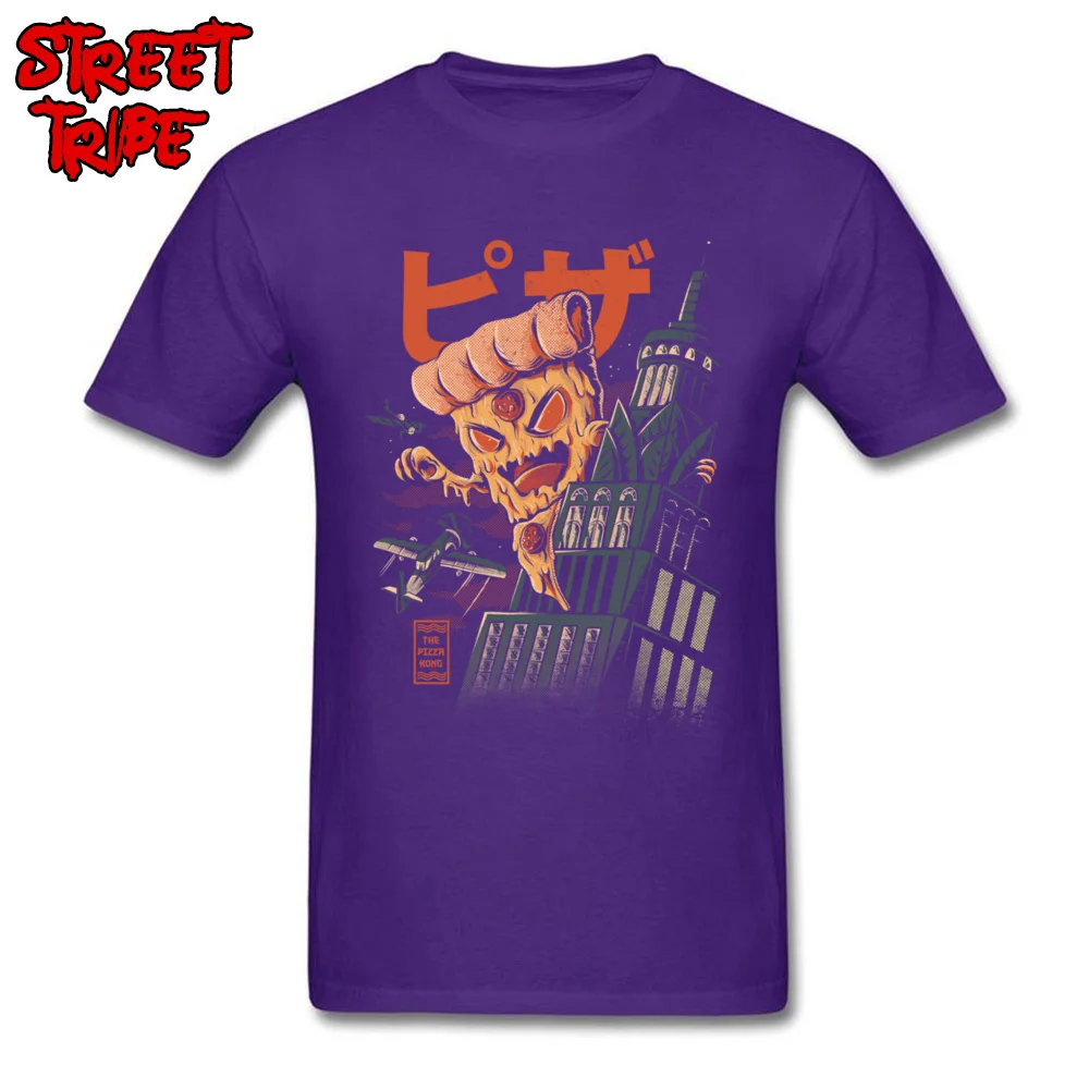 Crazy Pizza Kong Mens Tshirts Coupons April FOOL DAY Short Sleeve Crewneck 100% Cotton Tees Summer Tee Shirt Top Quality Pizza Kong purple