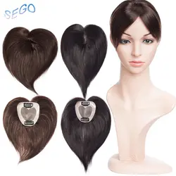 SEGO 6 дюймов 7*8 моно и ПУ прямые волосы Топпер парик для женщин чистый цвет волосы штук с 2 клип-в не Реми волосы штук