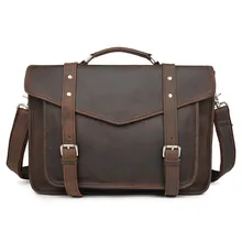J.M.D New Arrivals Genuine Vintage Leather Brown Color Men Briefcase Handbag Shoulder Bag Fashion Messenger Crossbody Bag 7377R