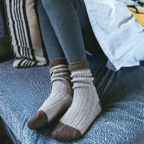 

Women Wool Cashmere Thick Warm Soft Solid Casual Socks Winter
