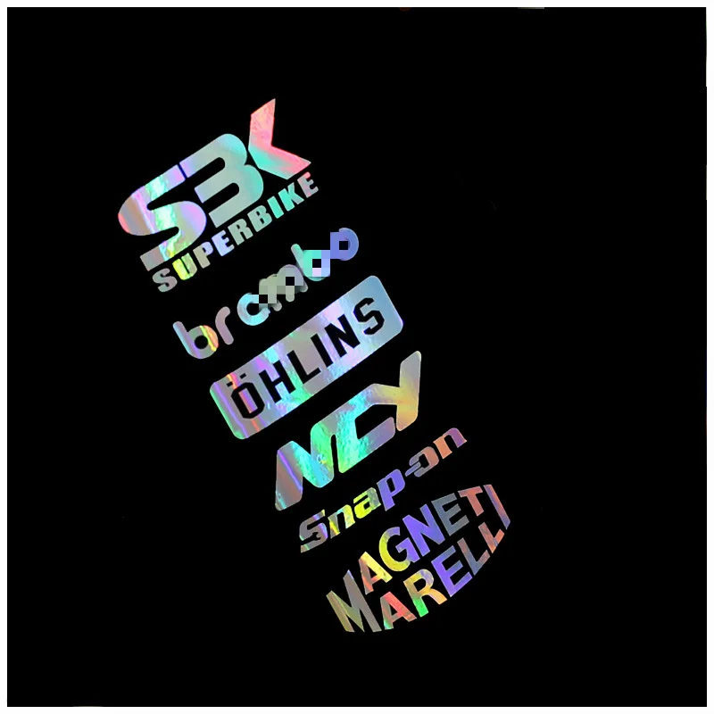

2Set Multicolour Motorcycle Side Strip Stickers MOTO Body Reflective Waterproof Helmet Sticker and Decals Whole Set Racing
