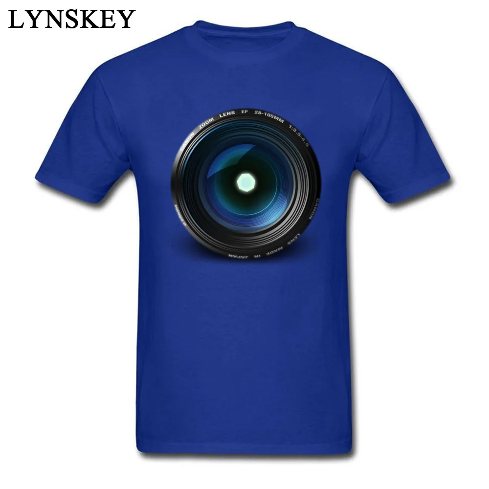 T-shirts Summer Short Sleeve Special Round Neck Cotton Tops Shirts Design Fall Camera Lens Clothing Shirt for Men Top Quality Camera Lens blue