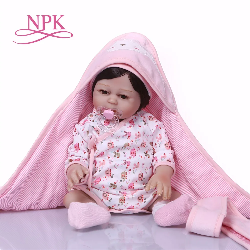 

Full silicone reborn baby girl dolls 20"50cm bebes reborn realistas completo boneca menina child gift toy doll juguetes