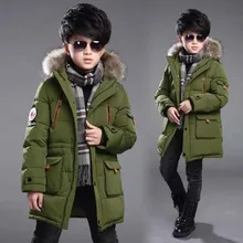 Коллекция года, одежда для маленьких мальчиков зимнее пальто Детская куртка с капюшоном для детей возрастом от 5 до 14 лет Детские Зимние куртки для мальчиков модная теплая верхняя одежда для мальчиков, парки