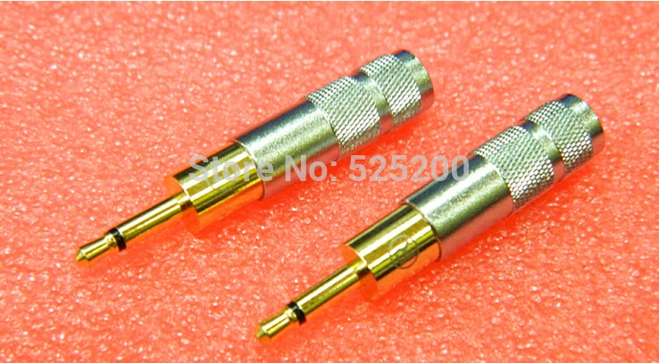 50pcs Gold plated copper 2 5mm 3 pole with Belt clip Plug Male Headphone Jack Audio Connector For 4mm Cable Adapter