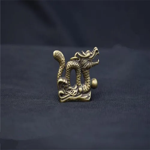 

China Pure brass Dragon small statue #4