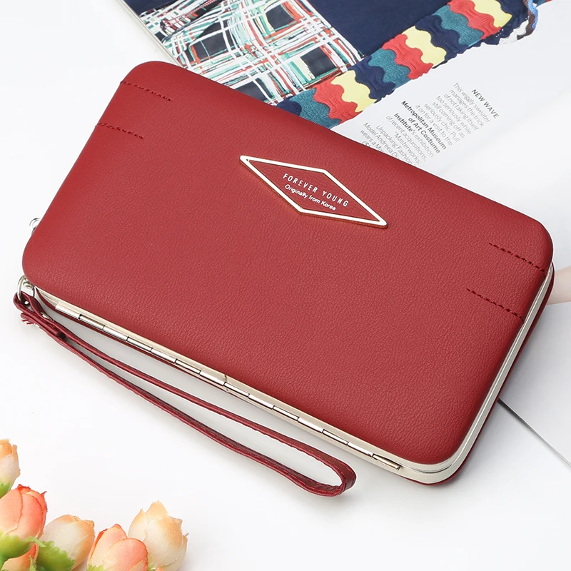 

2019 Long High Capacity Women Wallets PU Leather Purse Phone Pocket Wallets Female Card Holder Wallet Famous Brand Ladies Wallet