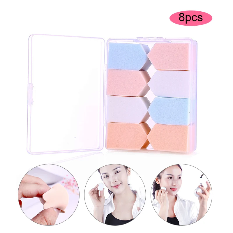 

8Pcs/Set Makeup Cosmetic Puff Candy Color Soft Magic Face Cleaning Pad Cosmetic Puff Sponge Face Foundation Makeup Tools HB88