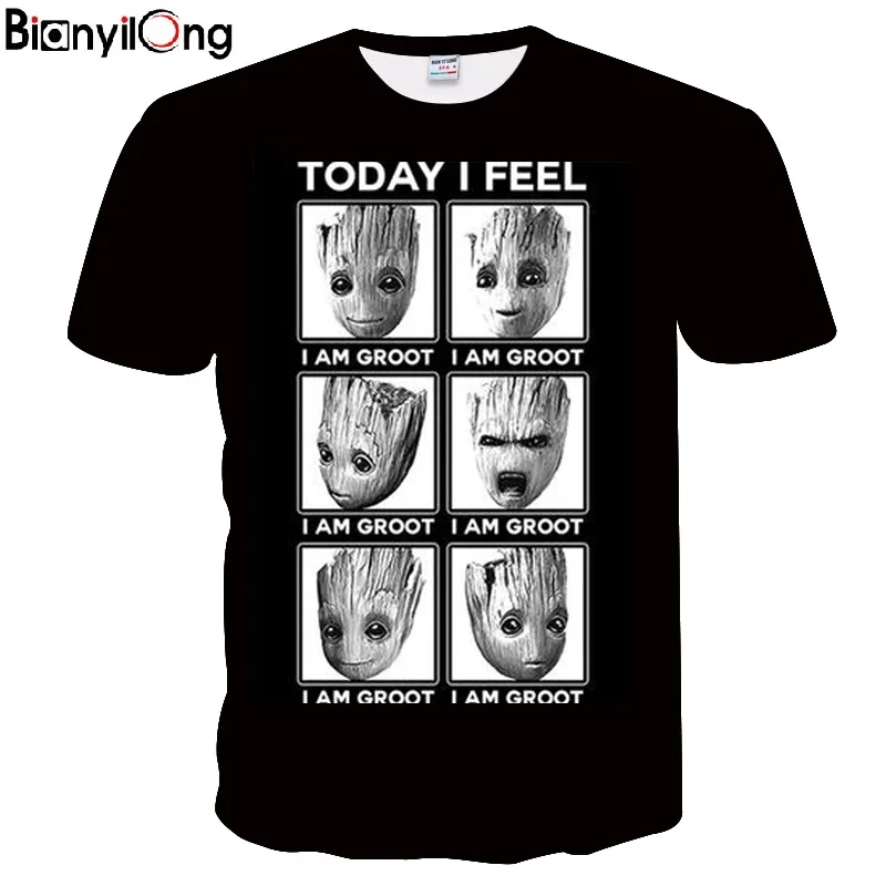 BIANYILONG новая футболка мужские Забавные футболки с принтом эльфа Мужская 3D футболка мужские футболки с аниме рисунком хип хоп топы с грутом