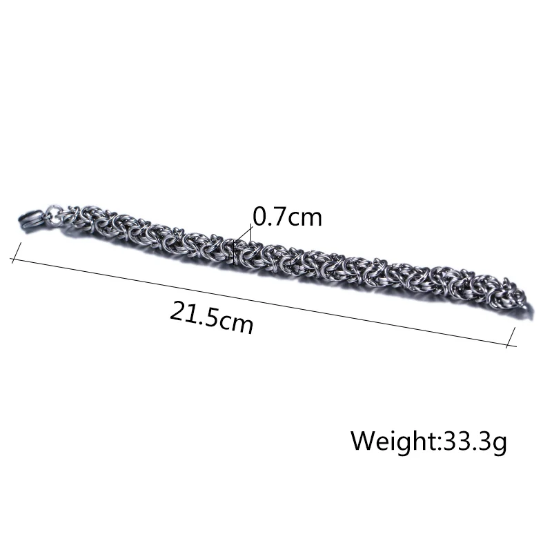 Meaeguet Fashion Stainless Steel O Chain Strand Bracelets & Bangles Vintage Sliver Color Bracelet For Men's Jewelry (5)