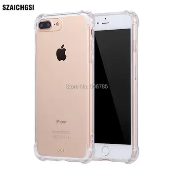 

SZAICHGSI wholesale 200pcs/lot Anti-Knock Clear Soft TPU+PVC Cell Phone Case Cover for iPhone 7plus