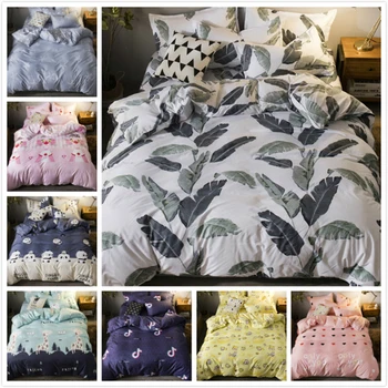 

Plant leaves Pattern Duvet Cover 3/4 pcs Bedding Set Double Queen King Size Quilt Comforter Pillow Case Sheet Bed Linens 180x220