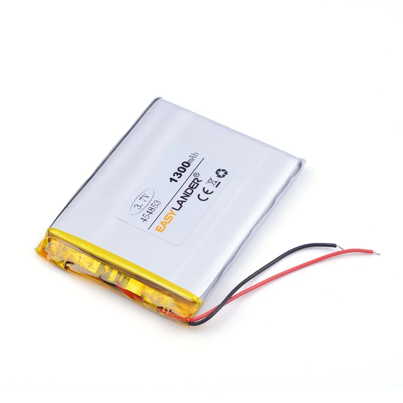 454853 3.7v 1300mAh lithium Li ion polymer rechargeable battery For GPS