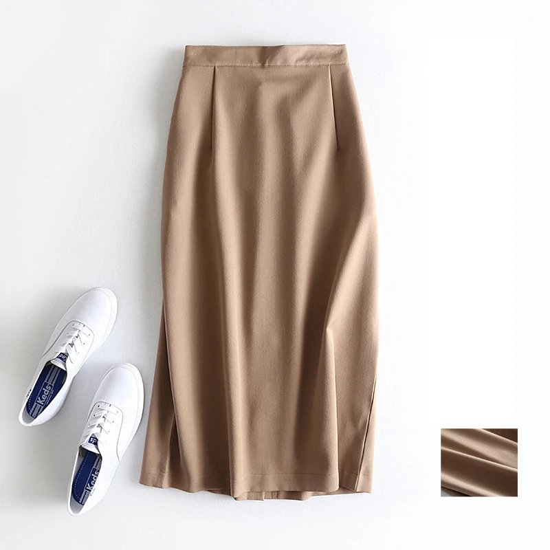 Autumn winter skirt Korean fashion women skirt high waist skirt Solid color Straight skirt midi skirts womens skirt clothes