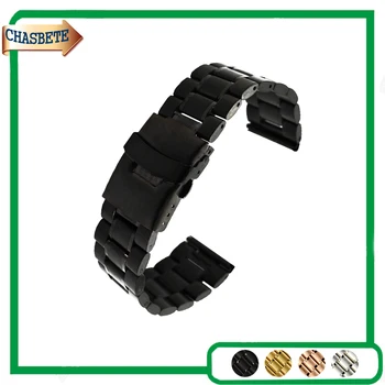 

Stainless Steel Watch Band for Armani 16mm 18mm 20mm 22mm 24mm Men Women Metal Strap Belt Wrist Loop Bracelet Silver Black + Pin