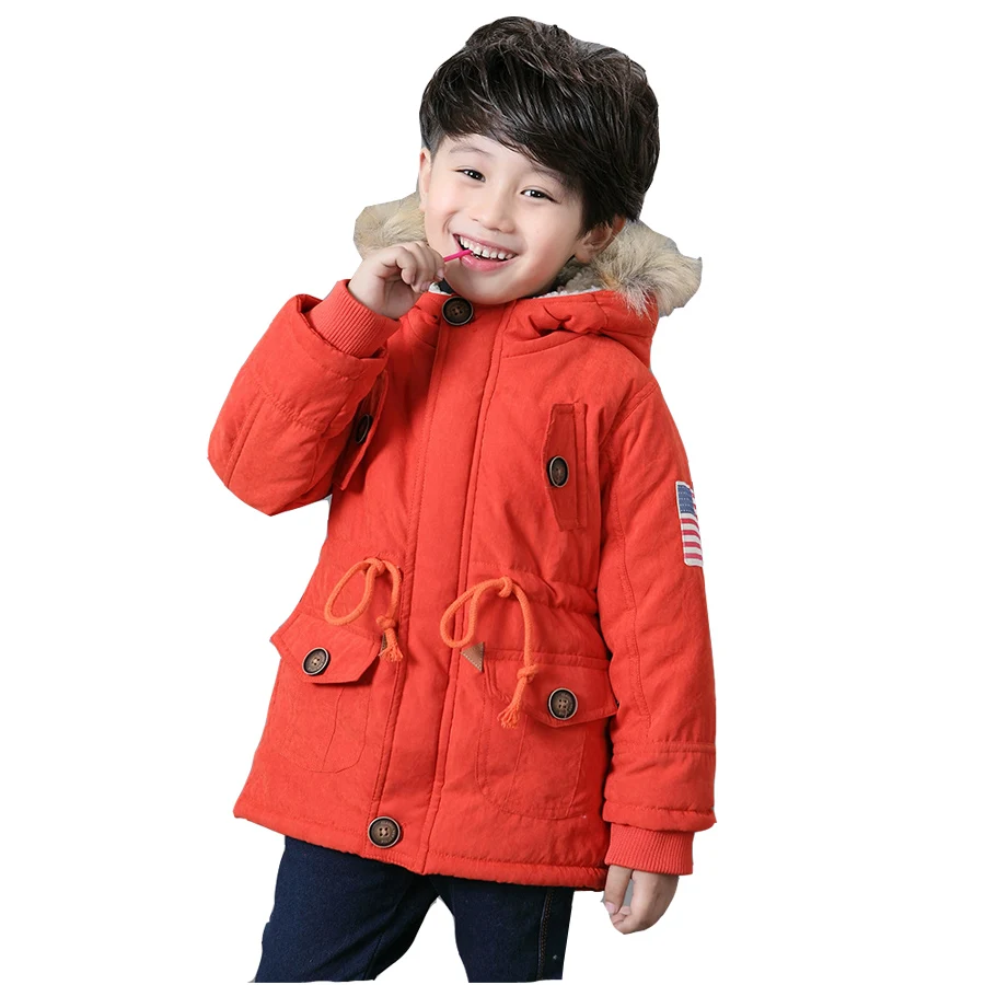 New Children Winter Clothing Coats Boys Girls Warm Jackets Park Hooded Slim Kids Outerwear Clothes Costumes Boys Windproof Coat